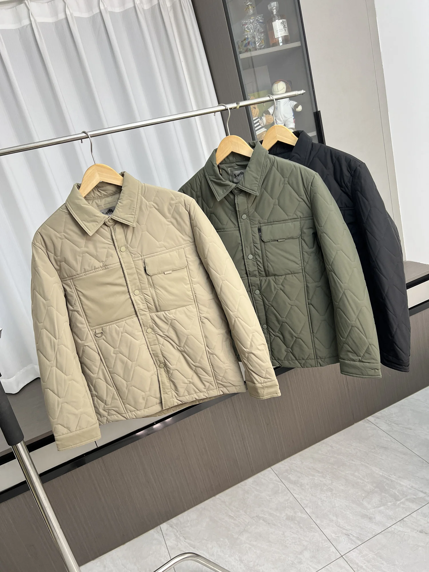 

Faionable Urban Men's Cotton Jaet Warmth Guaranteed Breathable Casual Sle Windproof Autumn Winter Sewn Sandwich Cotton ...