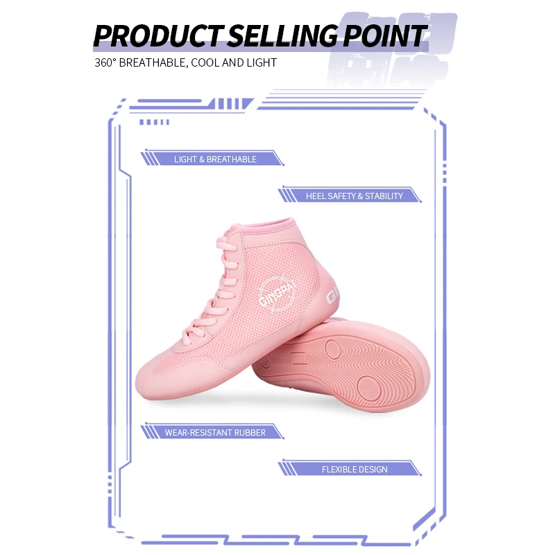 Box- und Ringerschuhe für Kinder und Erwachsene, Trainings- und Kampfschuhe für Männer und Frauen, Sanda High-Top-Schuhe, Stiefel für Krafttraining und Gewichtheben im Fitnessstudio – Detail 16