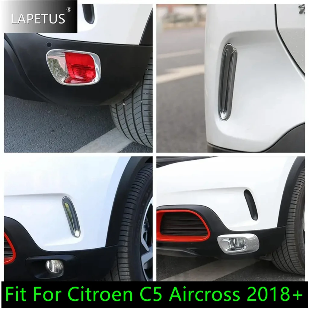 

Front / Rear Bumper Fog Light Lamp Eyebrow Strip Air Vent Cover Trim For Citroen C5 Aircross 2018 - 2024 Car Chrome Accessories