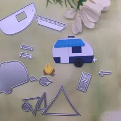 Camper hillside tree strip Metal Cutting Dies Stencils For DIY Scrapbooking Decorative Embossing Handcraft Die Cutting Template