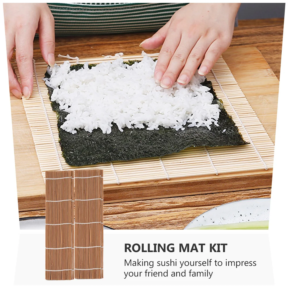 

1 set Tool Kit Bamboo Sushi Making Kit For Home Diy Beginner Rolling Mat Set Sushi Maker Utensil Bamboo Mats Kitchen Bar Tools