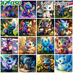 AZQSD Painting by Numbers For Adults Dragon Animal Pictures By Numbers Hand Paint Kits Modern Diy Gift Wall Decoration