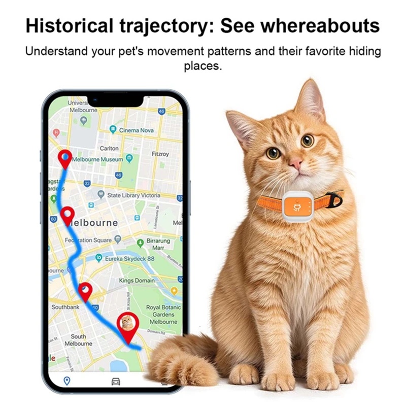 Pet GPS Tracker with Multiple Positioning Modes SOS Alert and Electronic Fence Alarm Historical Track Query for iOS Android