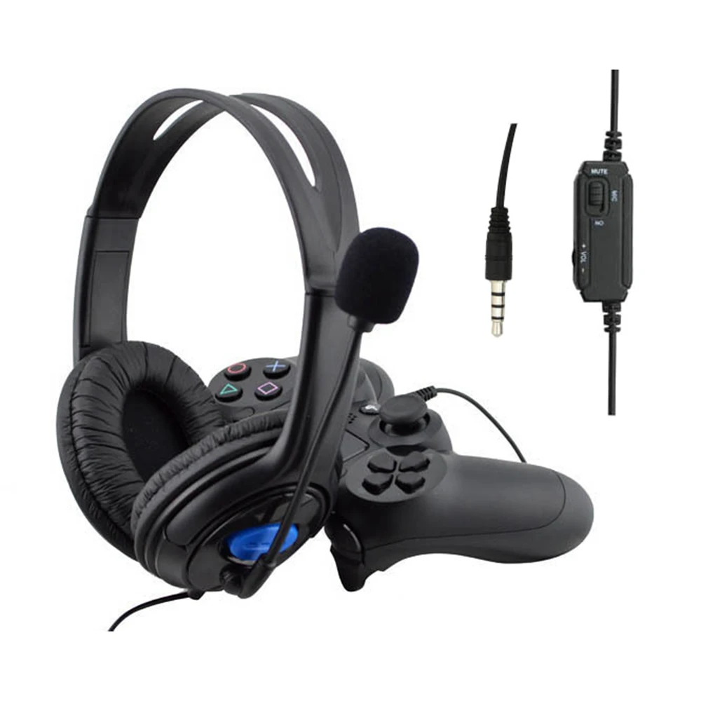 Headphones 3.5mm Wired Gaming Headset Earphones Music For PS4 Play Station 4 Game PC Chat computer With Microphone