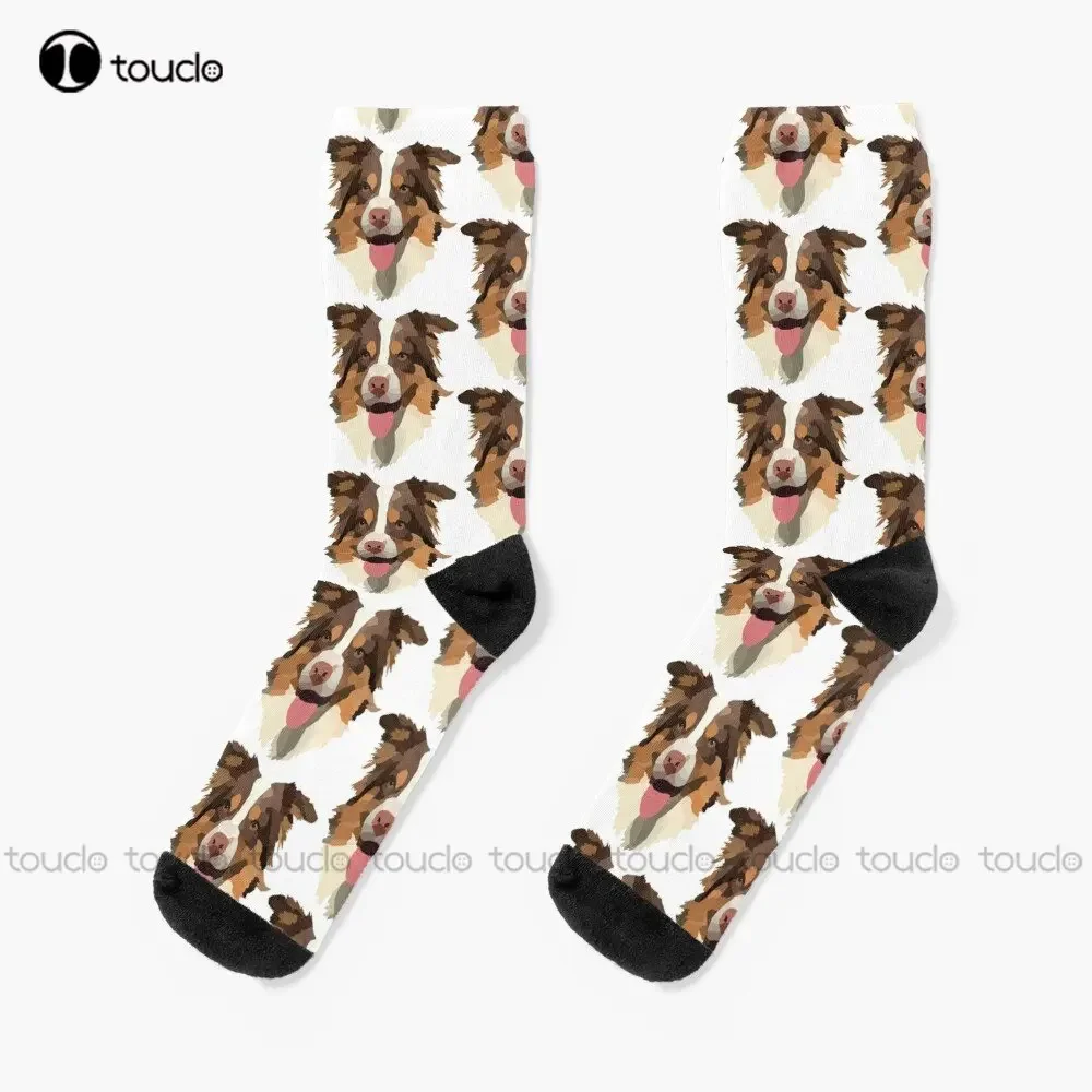 جوارب الراعي الأسترالية جوارب بناتي 360 °   الطباعة الرقمية شخصية مخصصة للجنسين الكبار في سن المراهقة الشباب الجوارب هدية مخصصة الشارع الشهير