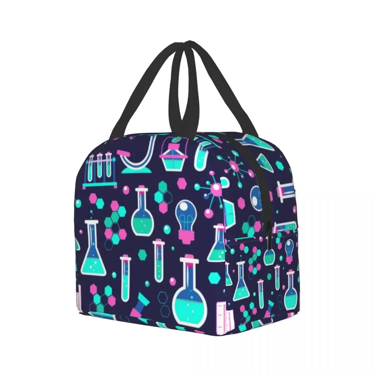 Pink Science Insulated Lunch Tote Bag for Women Chemical Lab Chemistry Technology Portable Thermal Cooler Bento Box