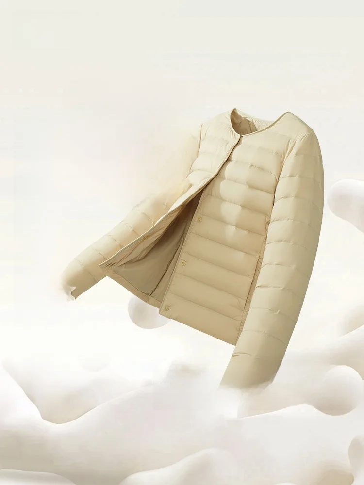 

Легкая круглая пуховая куртка с капюшоном для женщин, для повседневной носки, в художественном стиле, SNOW FLYING 2024, зимняя, из нейлона, с наполнителем из утиного пуха