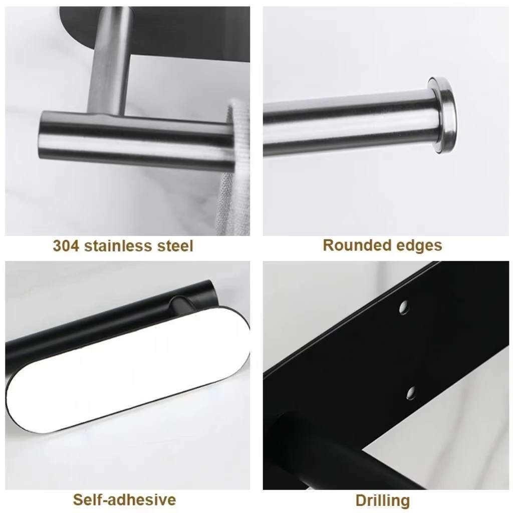 Stainless Steel Paper Towel Holder for Bathroom Kitchen Self Adhesive Toilet Storage RackNo Punch Wall Mount Tissue Towel Roll