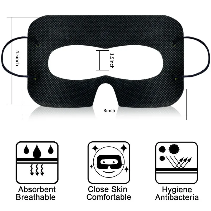 100 Pack VR Eye Mask Cover Hygiene Disposable Eye Mask Sweat Breathable Face Protection For Oculus Quest 2 Pico 4 PSVR2 HTC