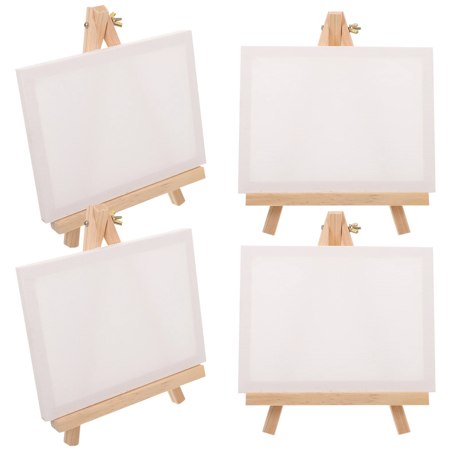 4 Sets Mini Canvas Stand DIY Supplies House Decor Wooden Accessories Easel Delicate Painting Child