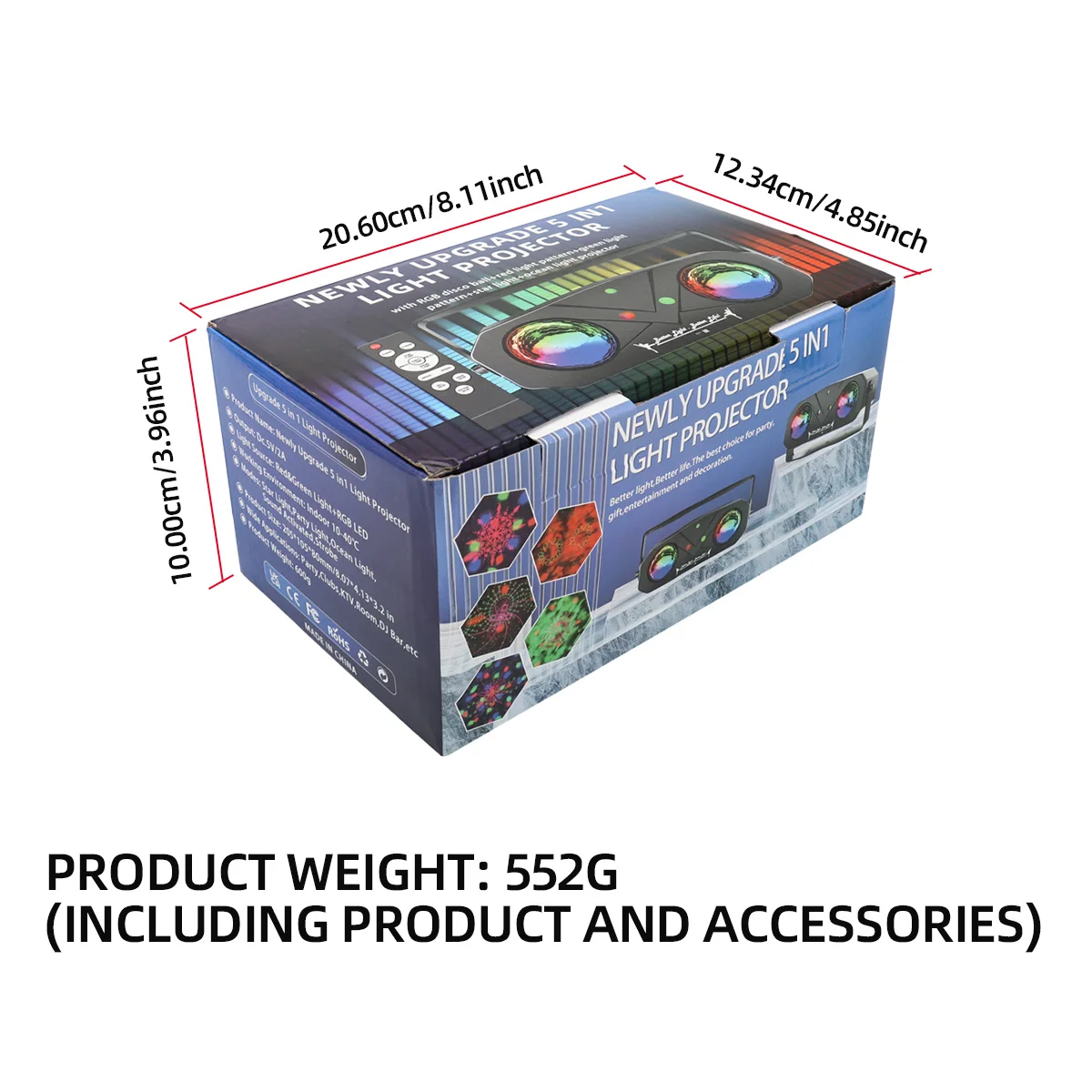 USB LED غالاكسي العارض ضوء ملون الدورية ضوء الليل جو DJ ضوء مناسبة لقضاء عطلة حفلة عيد الميلاد الزفاف