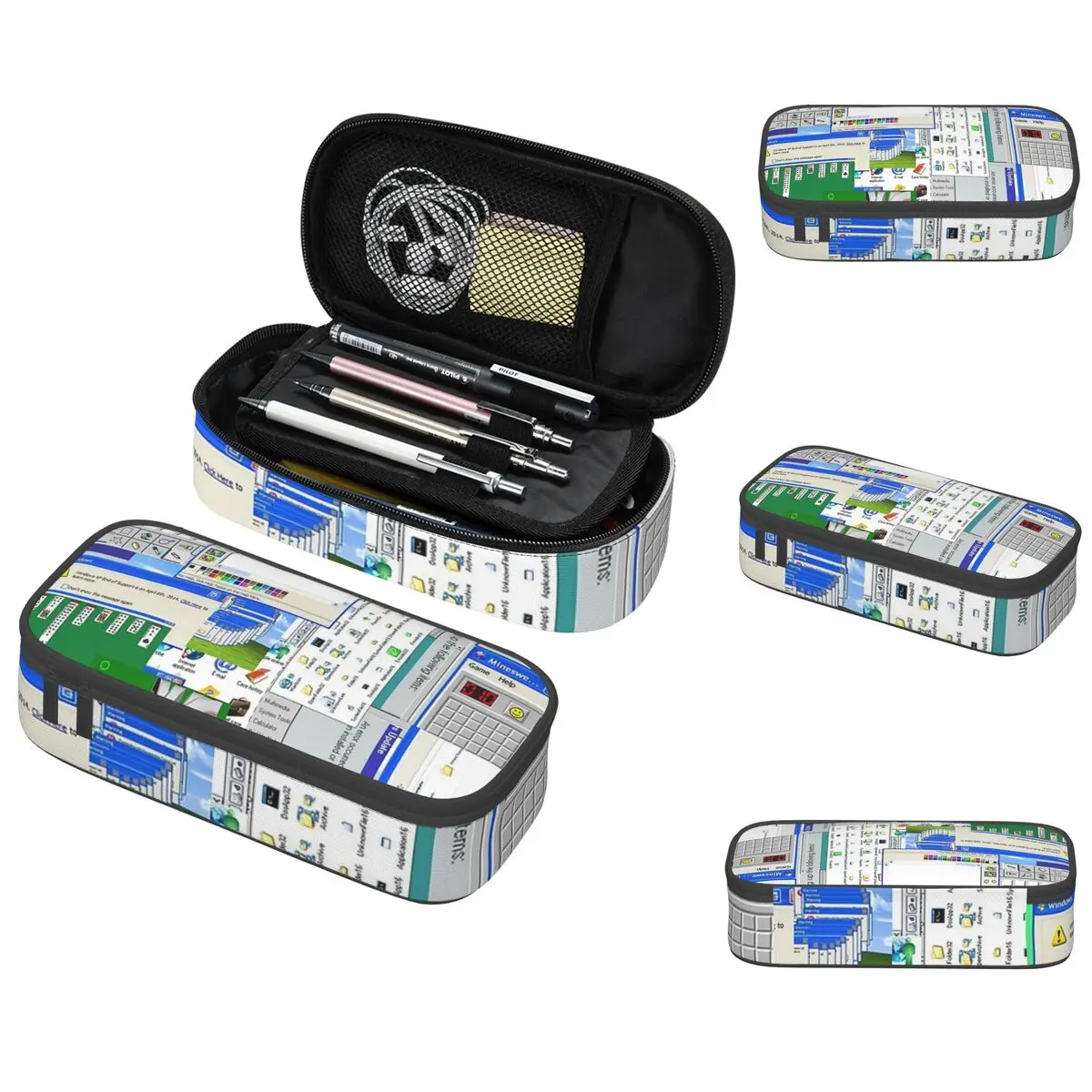 어린이를위한 Windows XP 콜라주 연필 케이스 학교 펜 상자 연필 가방 편지지 용품 펜 홀더 가방