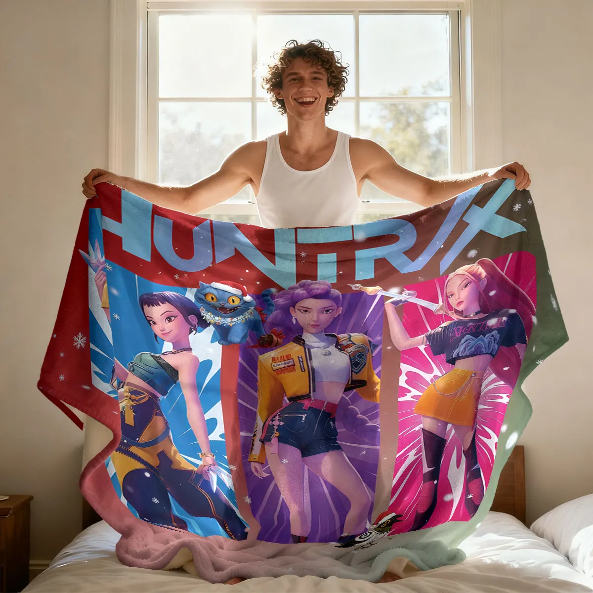 قطعة واحدة من بطانية K-Pop Demon Hunters المطبوعة من الفلانيل لأريكة غرفة المعيشة بأحجام متعددة وبطانية ناعمة ومريحة، قابلة للغسل في الغسالة #1