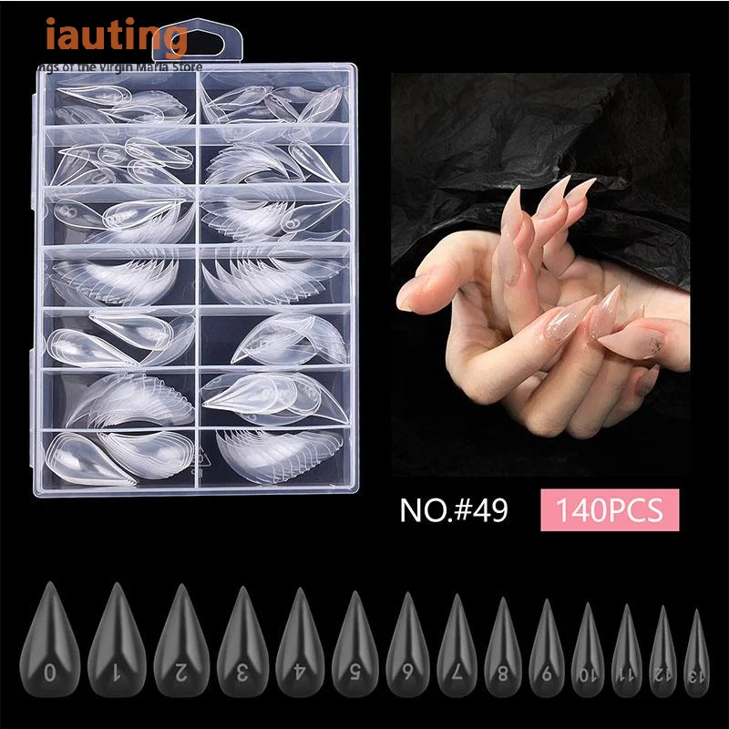 Novo 70/140/150 pçs nailpop sistema duplo formas de unhas extensão dicas de unhas falsas formas superiores para unhas gel construção molde ferramentas de arte