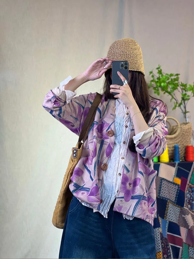 Max LuLu 2022 Winter Korean Fashion Knitted Clothes Womens Loose Printed Casual Sweaters Ladies Luxury Floral Vintage Cardigans