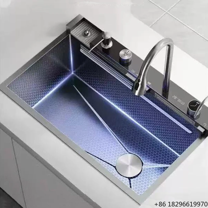 New Design Stainless Steel Kitchen Cabinet With Sink Deep Basin Digital Display Home Hotel Use