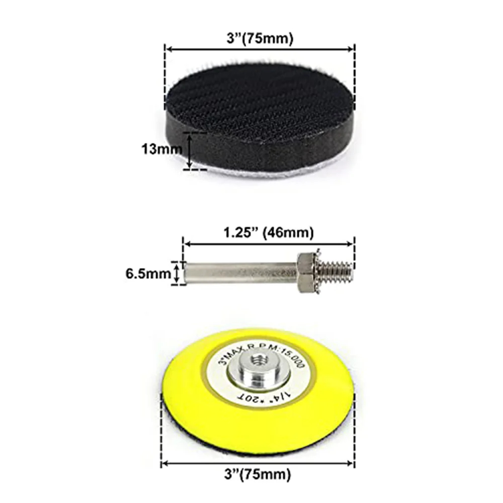3 дюйма, 107 шт., шлифовальные диски, наждачная бумага с крючками и петлями, шлифовальная машина для дрели, шлифовальная насадка, набор для полировки для автомобильной деревообработки