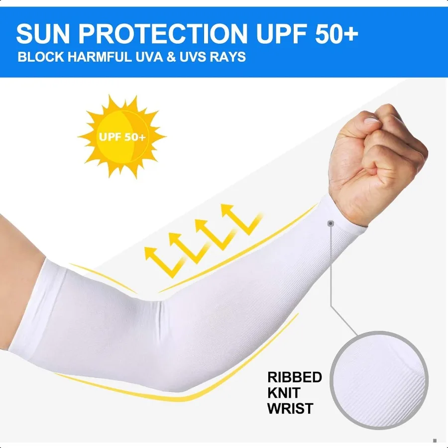 4 pares de mangas de braço com proteção solar UV para homens e mulheres, capa de braço UPF 50 para beisebol, ciclismo, basquete