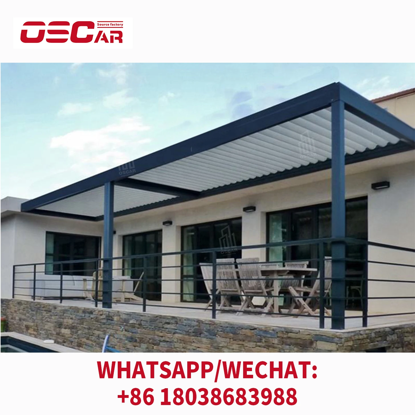 Waterproof Pergola Motorized Louver Aluminium Cheap Aluminum Pergola Louvre Roof Garden Pergola Metal