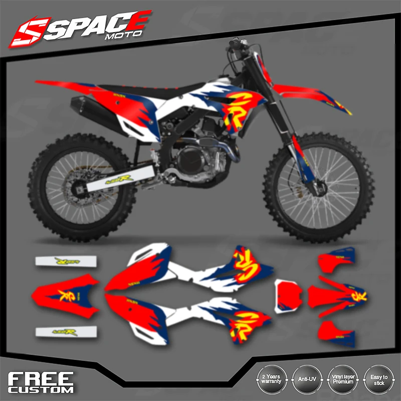 

SPACE для HONDA CRF 2021 2022 2023 CRF450R 2022-2024 CRF250R на заказ мотоциклетная графика фоновая наклейка наклейки наборы наклеек 03