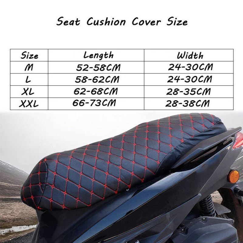 BLALION Motorcycle Seat Cover Thickened Waterproof Anti-skid Seat Protection 3D Faux Leather Seat Pad Protective Cover for Moto