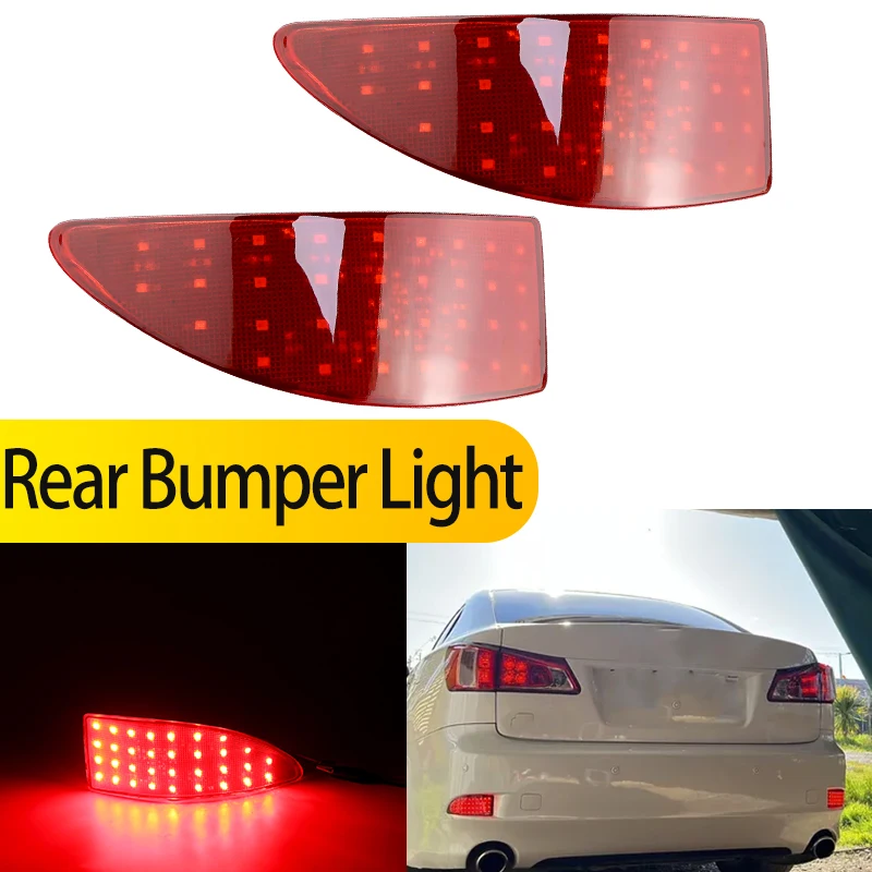 

2 шт. 12В задние фонари-отражатели с затемненными/красными линзами для Lexus IS 250/350 (XE20) 2006-2013, красные стоп-сигналы, черные светодиодные лампы