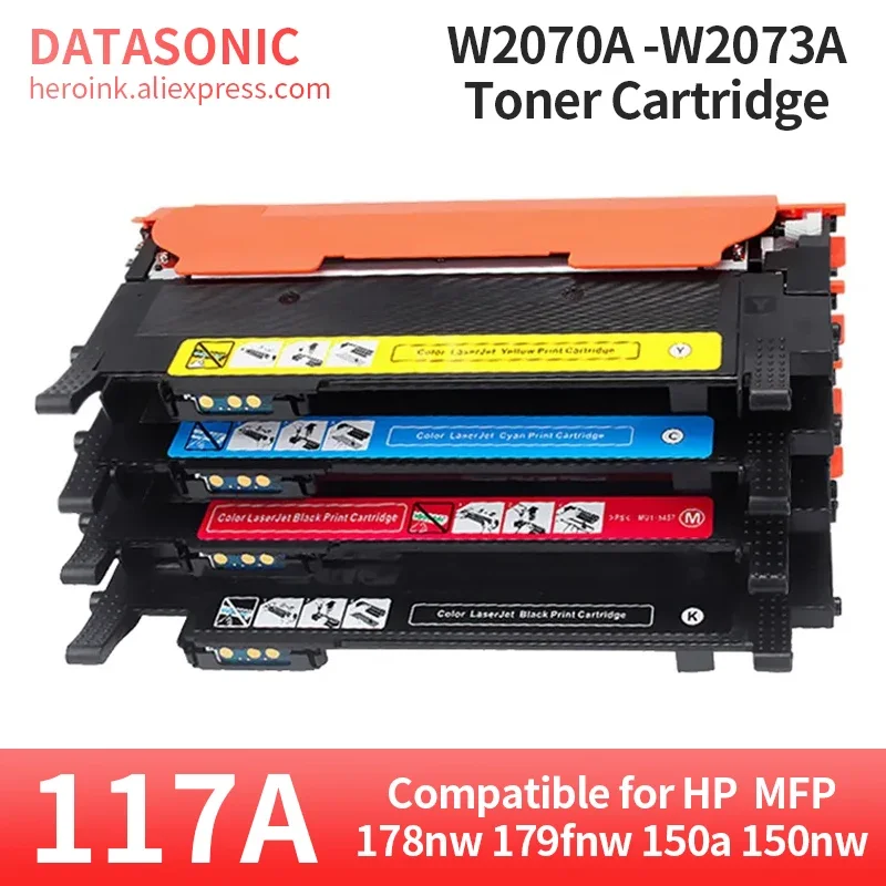 

4Color 1set 117A Toner Cartridge Compatible For hp117a W2070A W2071A For HP Color Laser 150a 150nw MFP 178fnw MFP 179fnw printer