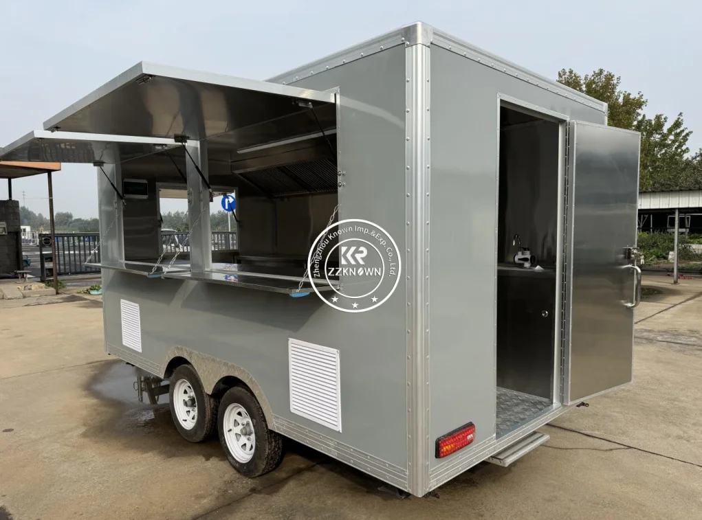 Chinese Food Track Square Mobile Kitchen Food Trailer Mobile Ice Cream Food Truck Van With Full Kitchen For Sale In Usa