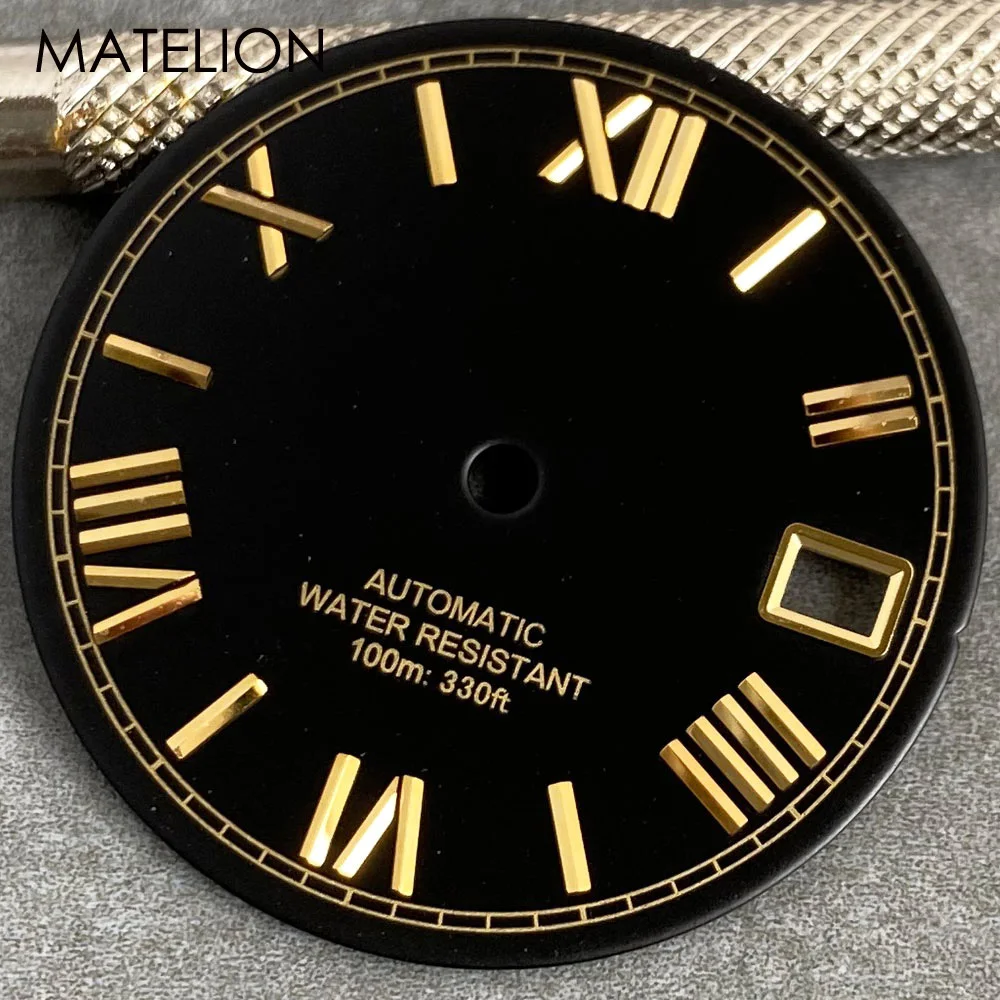 29mm Sunburst Watch Dial Roman Dial for NH35 NH36 NH38 NH70 NH71 NH72 4R35 4R36 Automatic Movement Metallic Markers DJ Hands image 6