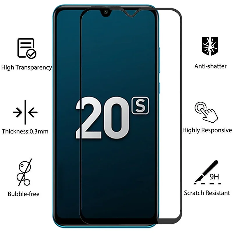 9d protective tempered glass for huawei honor 20s screen protector on honor20s huawey honer onor hono honr 20 s s20 safety film