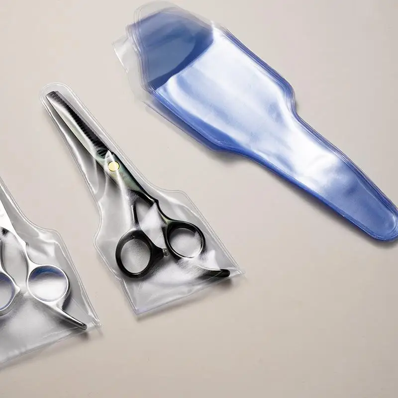 10Pcs PVC Waterproof Hair Scissors Sheath, Single Sided Barber Tool Protector Salon Hairdressing Accessories