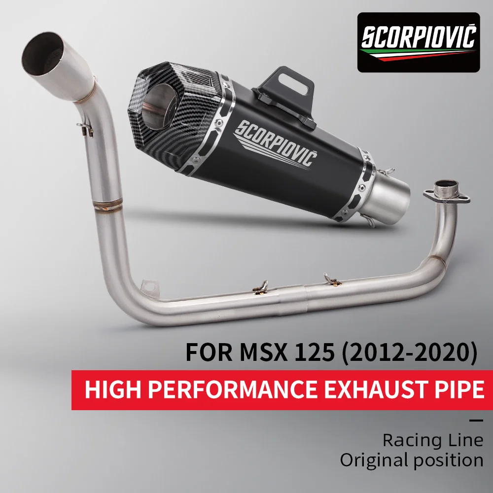 

Motorcycle Exhaust Full System Muffler Modified For GROM MSX125 2013 2014 2015 2016 2017 2018 2019 2020