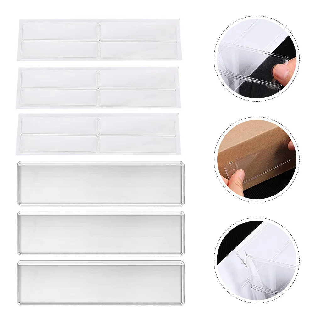 

1Set Transparent Adhesive Label Holders Clear Plastic Index Card Sleeves for Delivery Label Protection Business Card Organizer