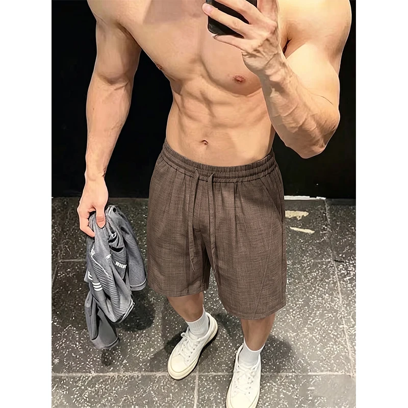 2026 Men's Summer Thin Knee Shorts Baggy Straight Fitness Sweatpants Joggers Board Bermuda Work Short Man Plus Size 4XL 5XL