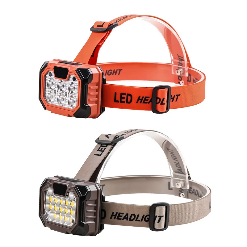 Strong Light Headlamp Mini LED Night Fishing Powerful Display Torch Head Lamp Type-C Charging Outdoor Waterproof Camping
