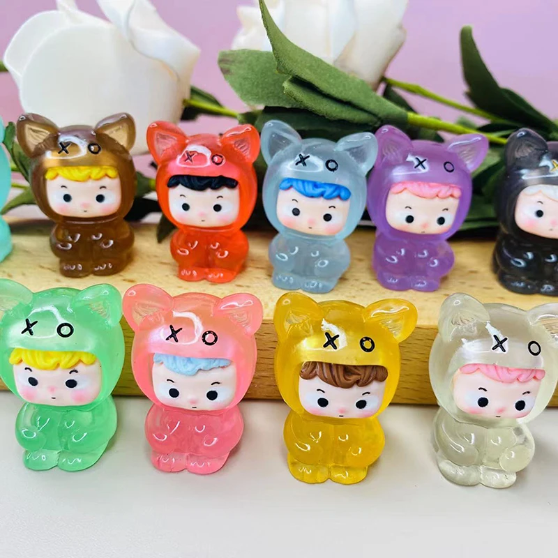 1Pc Mini Luminous Cartoon Micro Ornaments Miniature Animal Potted Decoration Home Micro Landscape Accessories