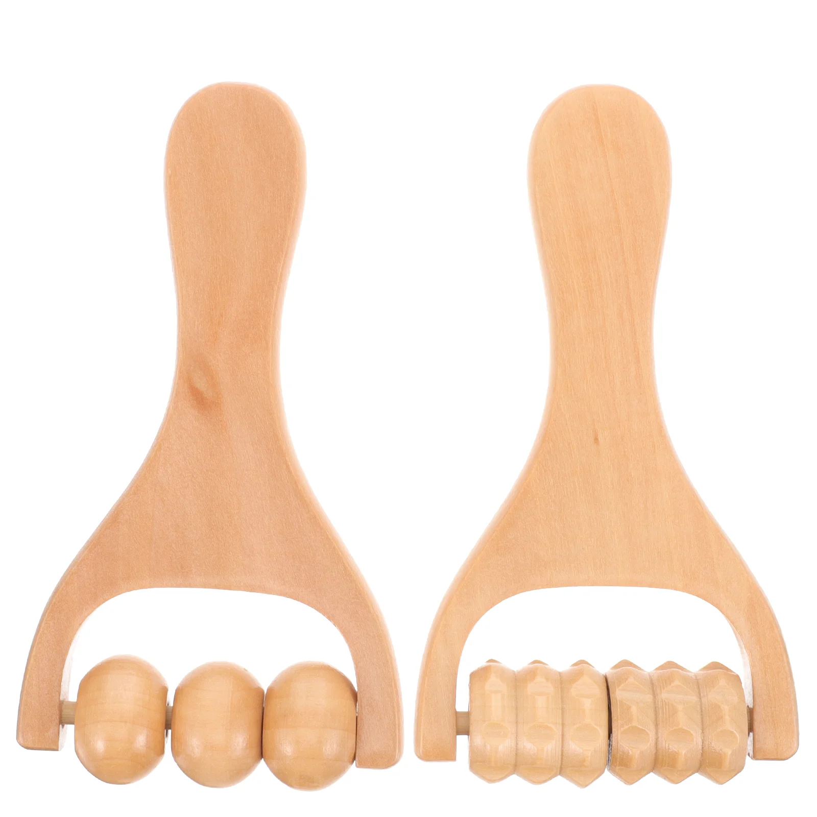 

2 Pcs Massage Stick/massage Hammer Tools Ball Roller Rollers Wooden Daily Use Acupoint Massager