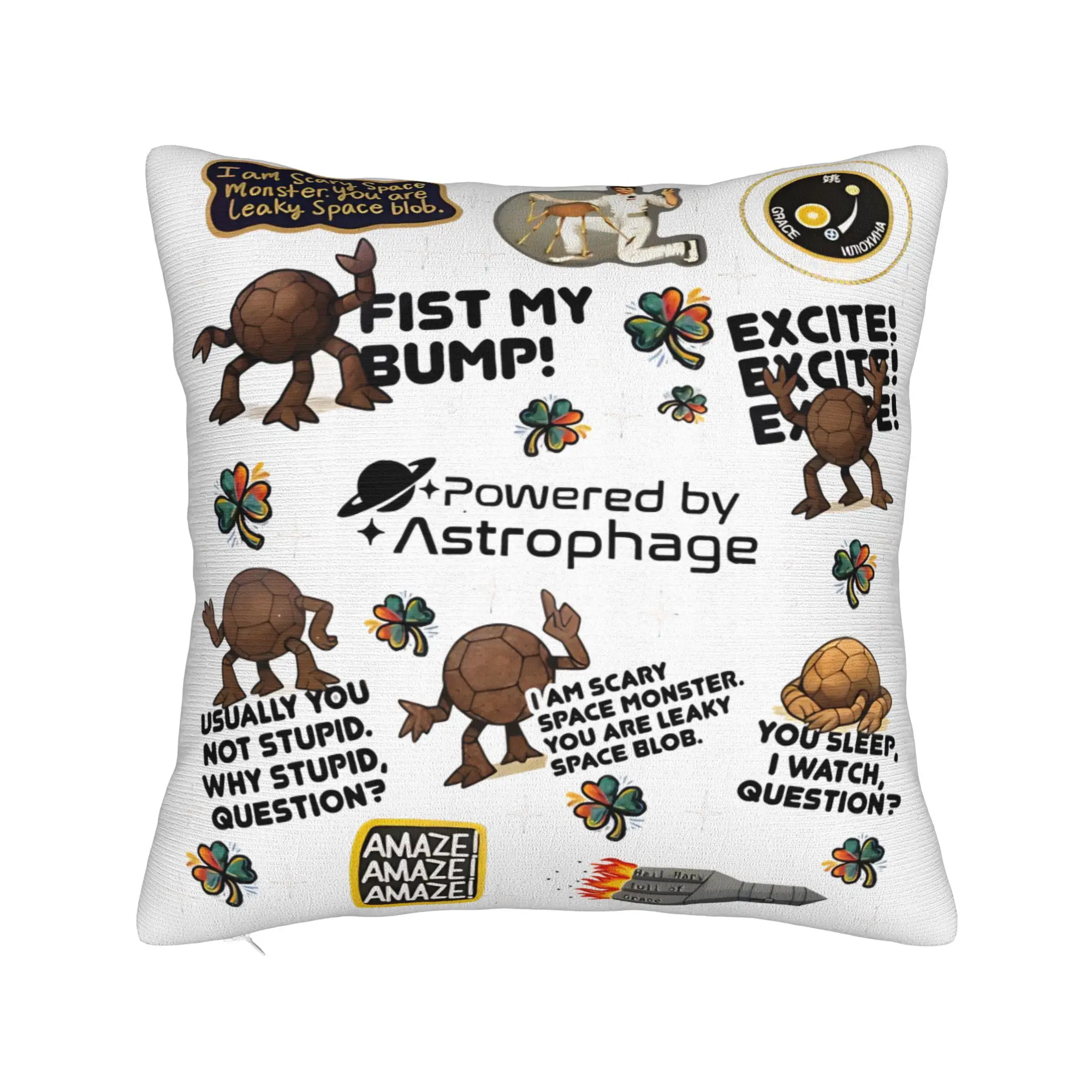 Vintage Project Hail Mary Powered By Astrophage Pillow Cover Graphic Cushion Cover Retro Trendy Pillow Case For Couch Bedroom