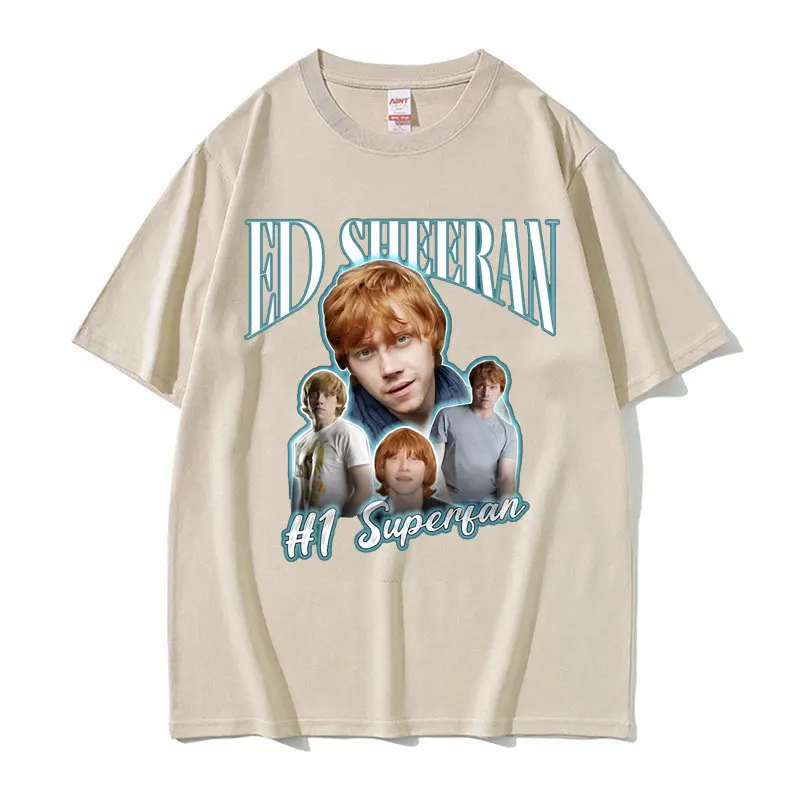 Funny Ed Sheeran Number One Superfan Meme T Shirt Men Fashion Retro Short Sleeve T-shirt Unisex Gothic Casual 100% Cotton Tshirt