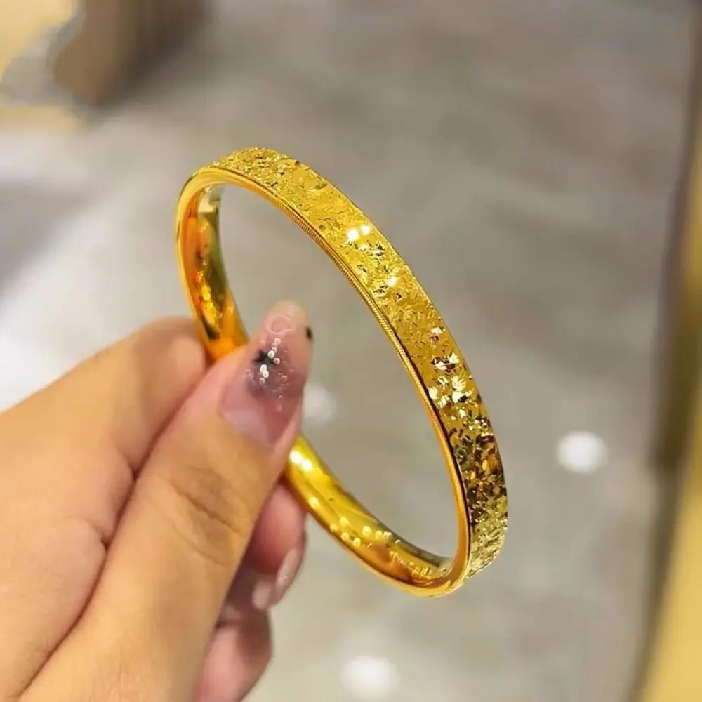 High Quality Copper Broken Ice Bracelet Fashionable Personalized Gold Bangle Simple Jewelry Accessories