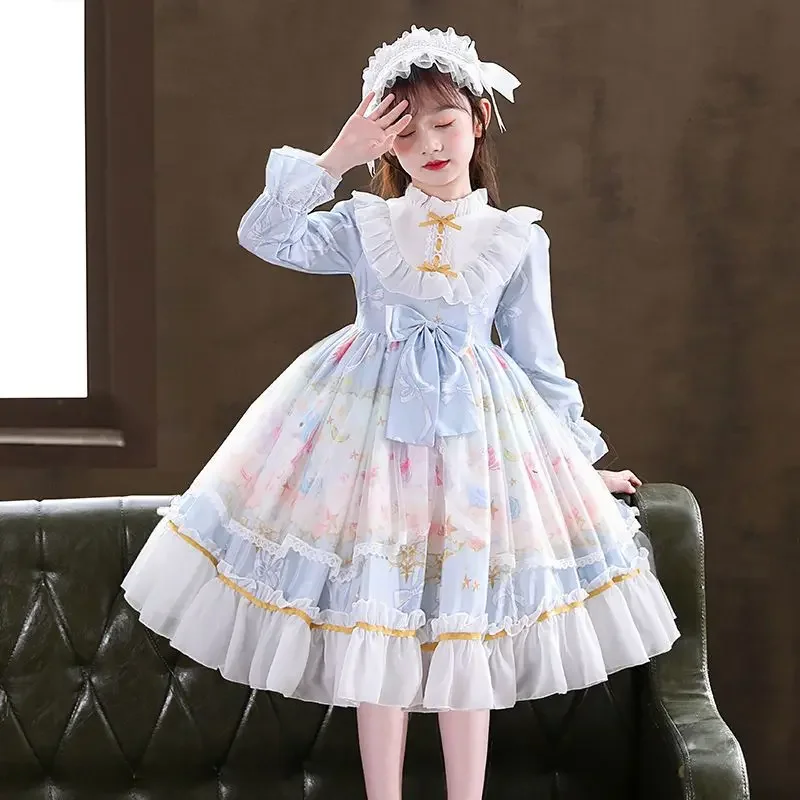 Women Alice Lolita Angel Pink Cotton Princess Dress Court-Style Gothic Tank Dress Costume Cute Anime Maid Layer Dress For Girls