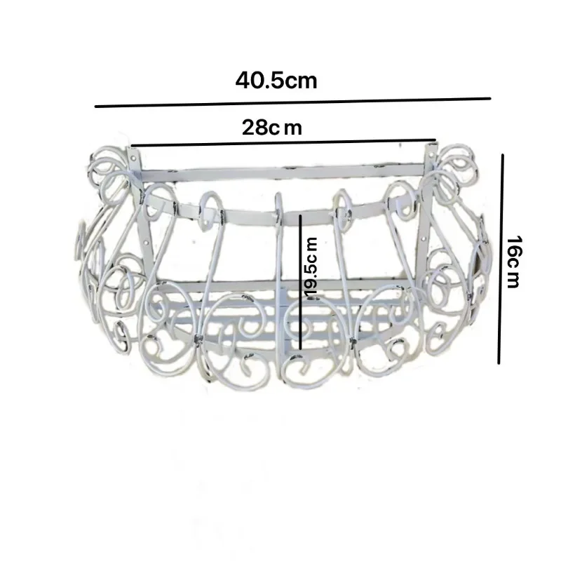 Gardening groceries wrought iron potted plants wall hanging balcony window sill lace woven wall hanging flower basket rack