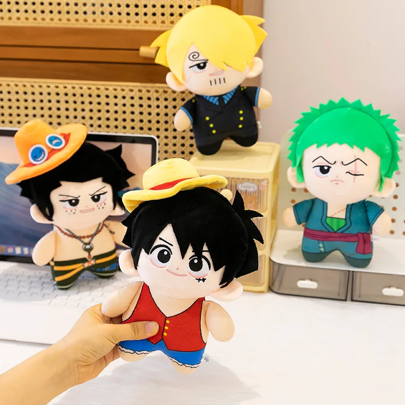 Kawaii Plüschtier One Piece Ruffy Ace Zoro Sanji Gefüllte Puppe Niedliche Anime Figur Kinder Geburtstagsgeschenk Plüschtier für Kinder