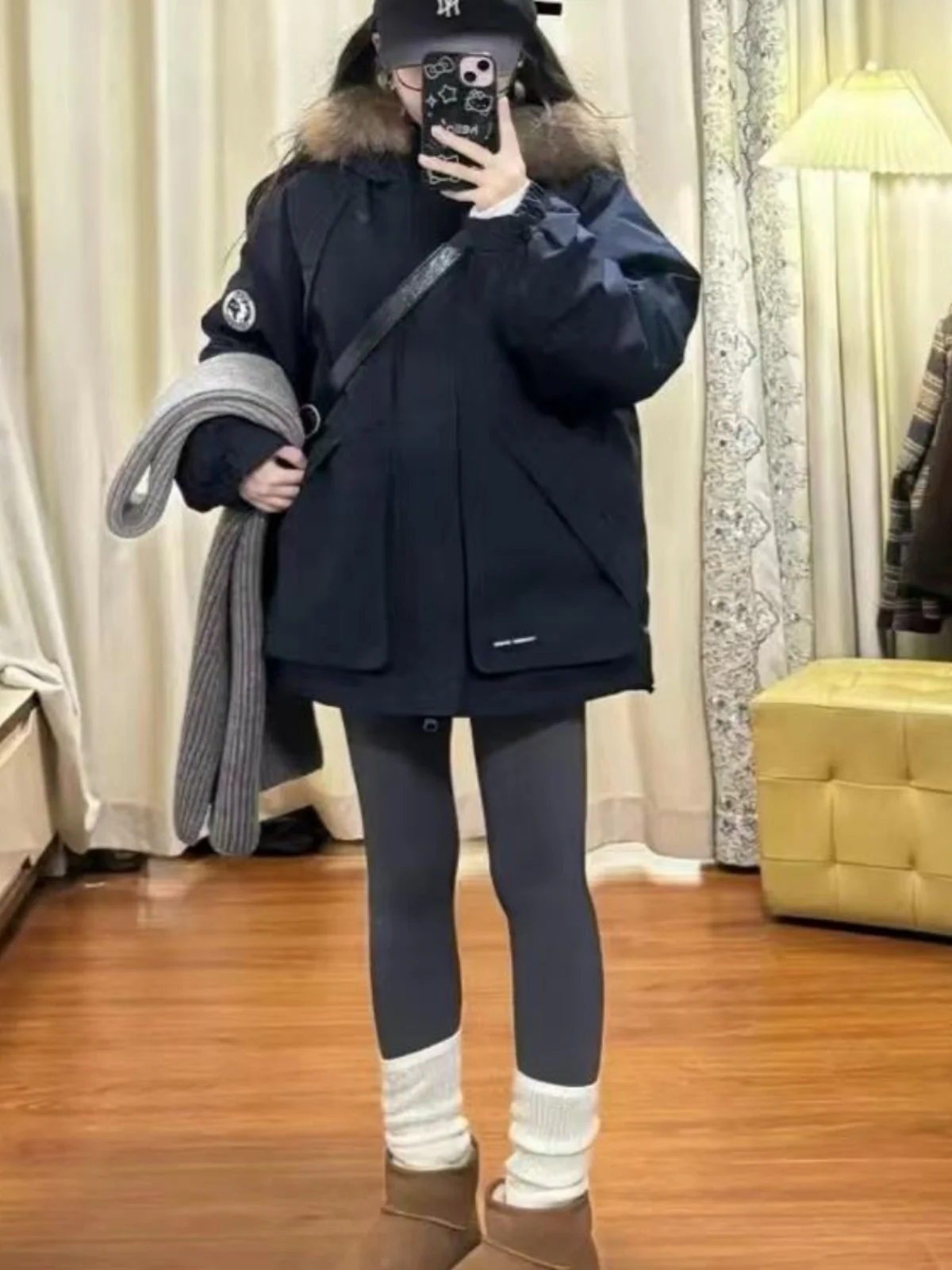 

Парка женская винтажная осенняя с отстегивающимися рукавами из овчины, модная, с двумя карманами, тай-дай, для мам, высококачественная, идеальная застежка, приталенная, хлопок