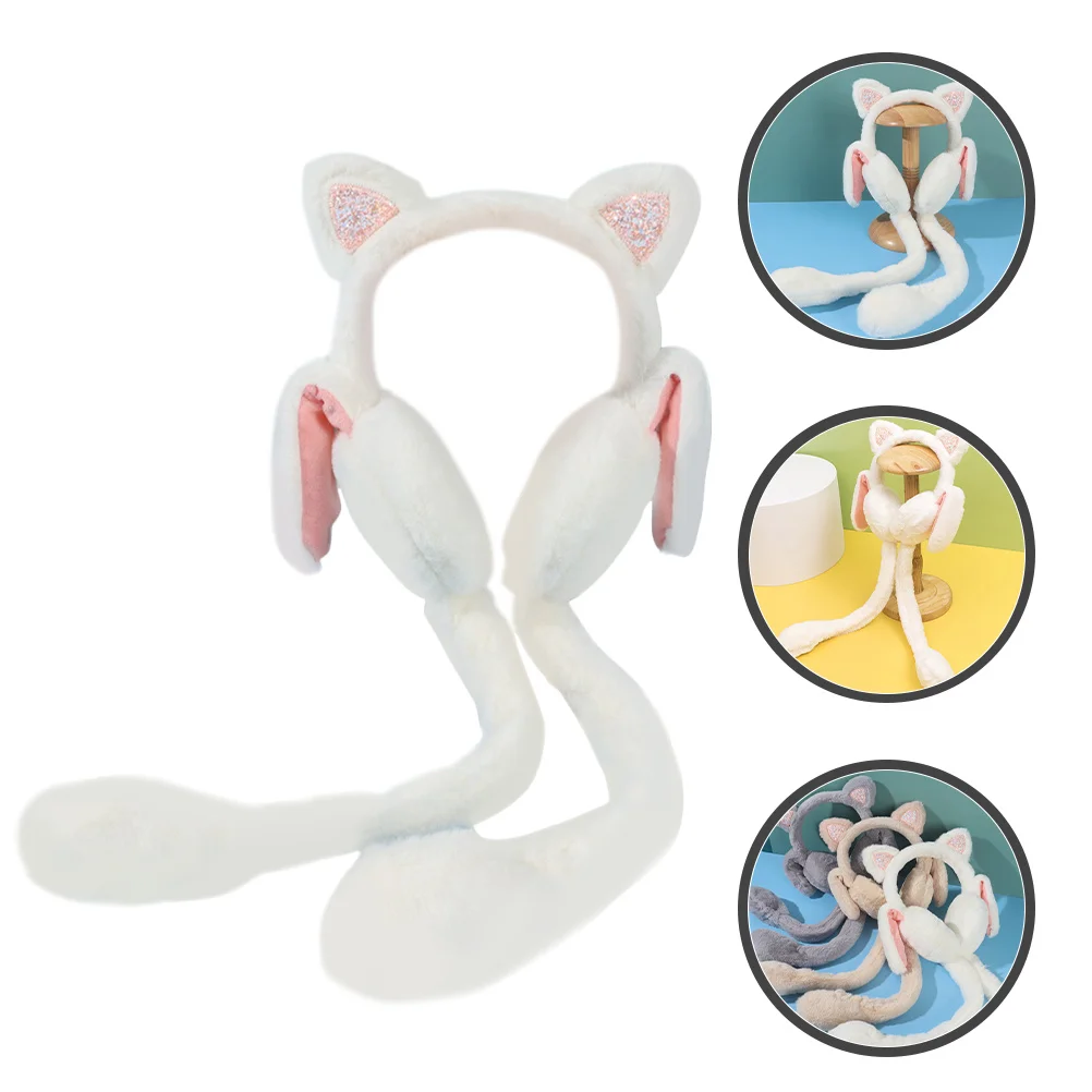 

Bunny Warmer Winter Furry Cover For Women Cozy Warm Muff Cold Weather One Size Cartoon Animal Design Warm Ear Protection