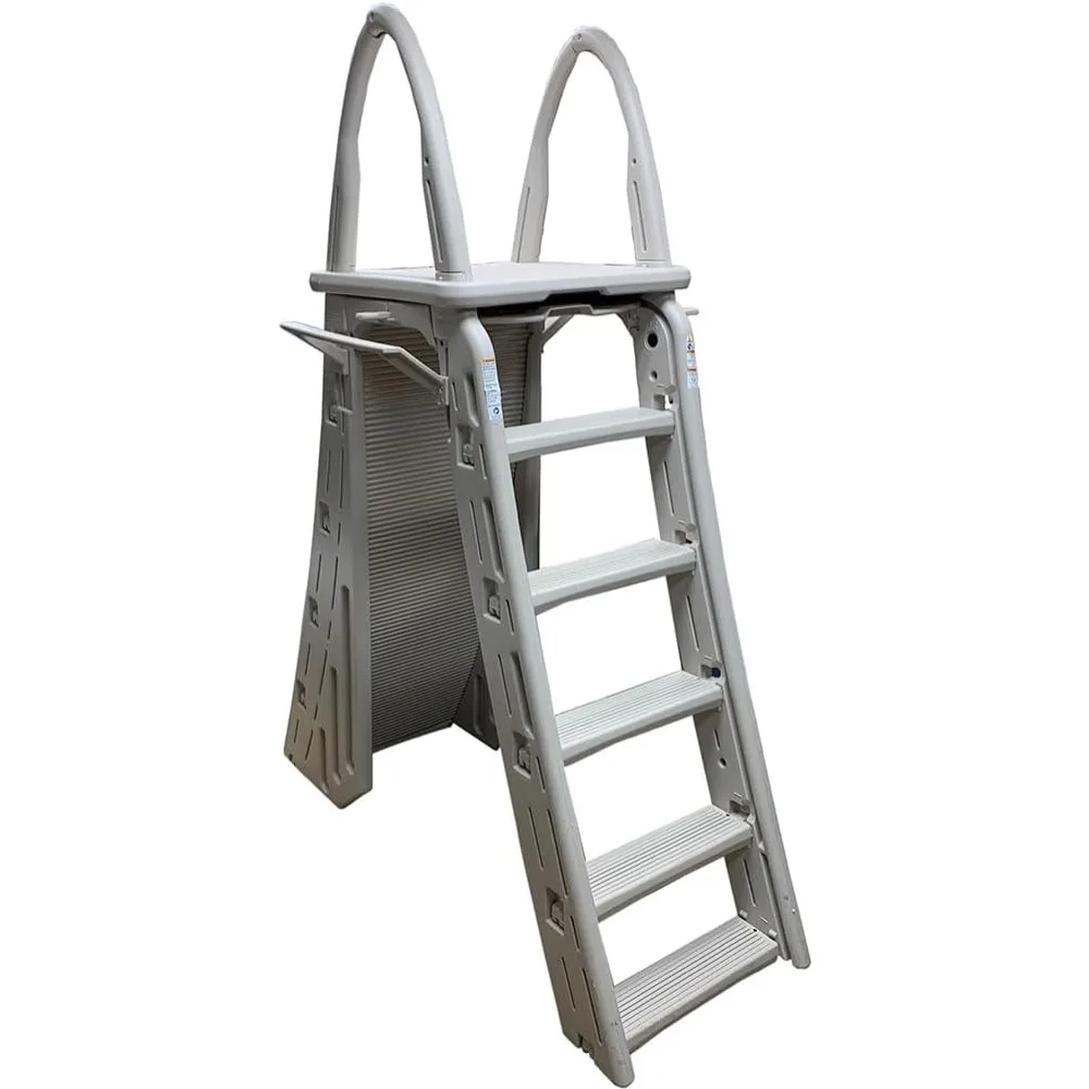 

Confer Plastics 7200 Roll Guard от 48 до 56 дюймов, регулируемая защитная лестница с рамой для надземного открытого патио, плавательного бассейна