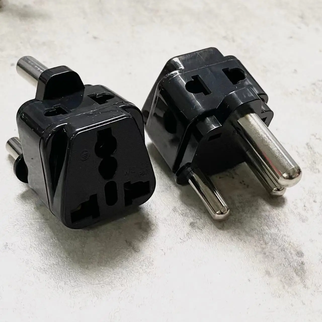 2 in 1 Black White 250v 15a copper Universal AU UK EU US to India Israel Malaysia Singapore Big South Africa Power Plug Adapter