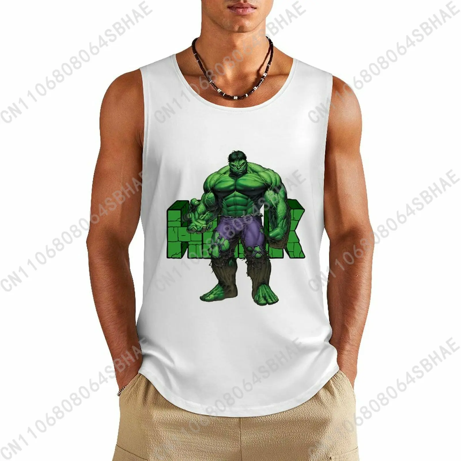 

Marvel The Incredible Hulk Custom Pattern Mens Cotton Tank Top Cotton Sleeveless Shirt Men Undershirt Personalized Gifts Cosplay
