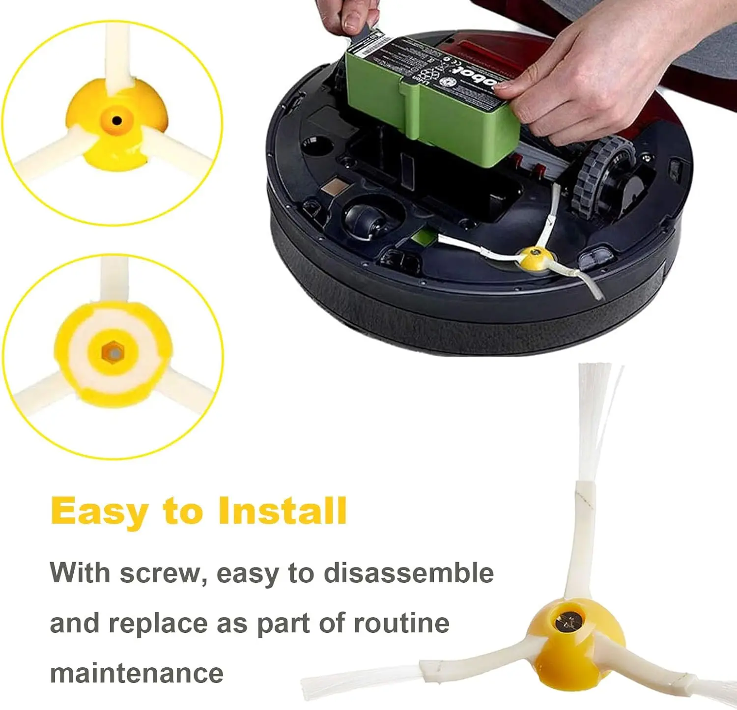 Side Brush Replacement for IRobot Roomba 600 700 800 900 Series 960 980 985 860 870 877 880 890 Vacuum Cleaner Accessories Kit image 5