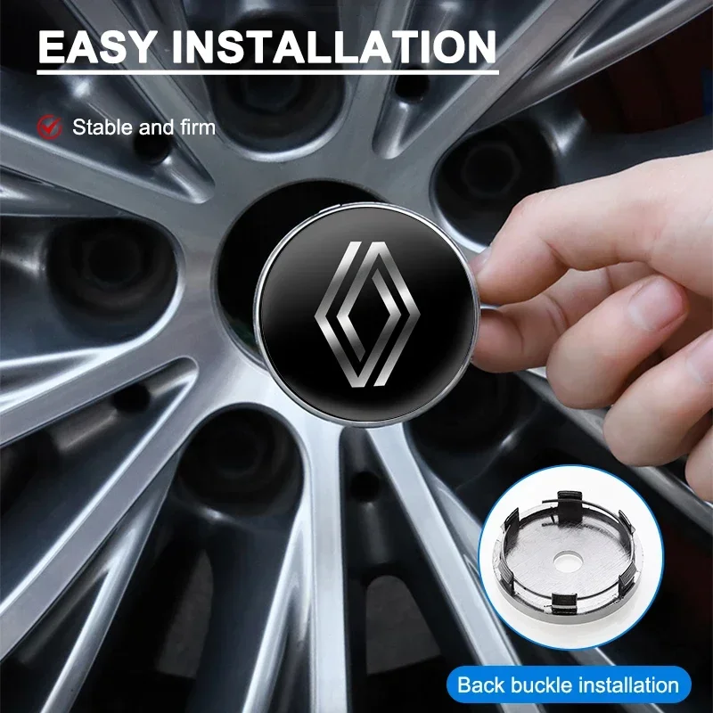 

4pcs NEW 60mm Car Wheel Center Hub Cap Rim Cover Emblem Sticker For Renault Koleos QM5 QM6 Scenic Megane Fluenec Latitude Clio 4